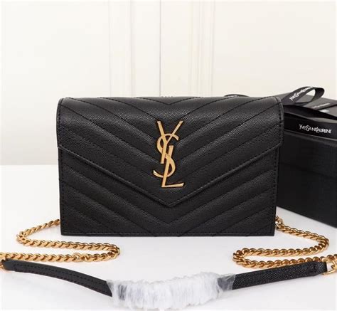 white ysl bag with gold chain|ysl black purse with chain.